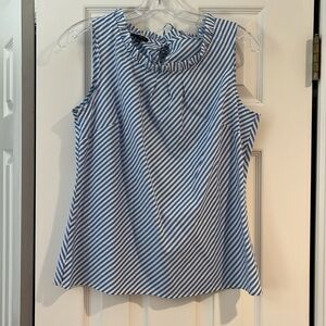 Talbots SP blue and white sleeveless top